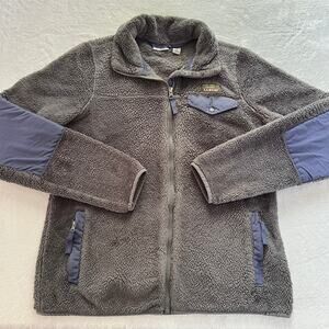 L.L. Bean Gray & Purple Fleece Jacket Sweatshirt Women's size Small
